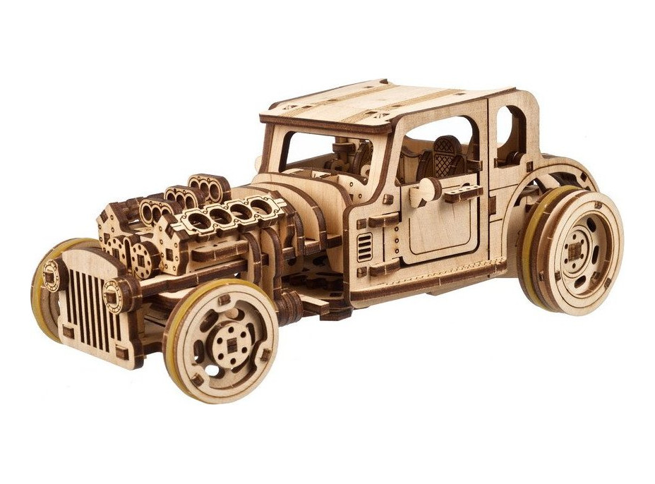 Ugears 3D dřevěné mechanické puzzle The Hot Rod Furious