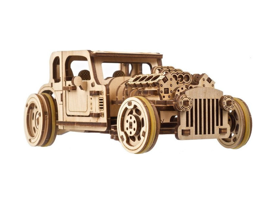 Ugears 3D dřevěné mechanické puzzle The Hot Rod Furious