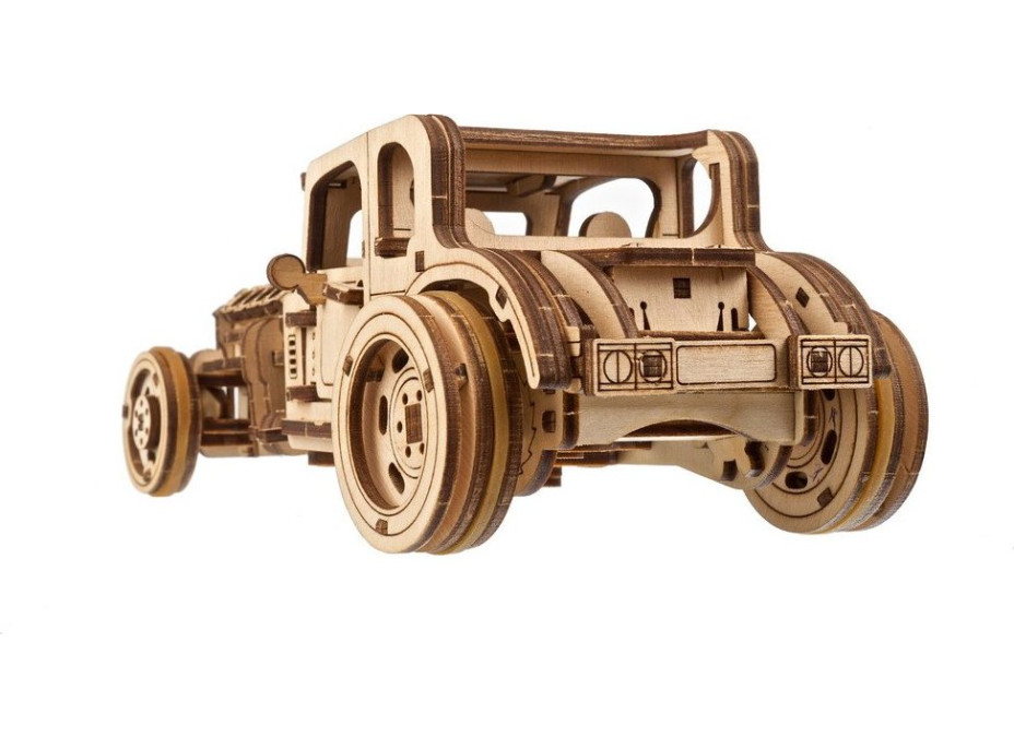 Ugears 3D dřevěné mechanické puzzle The Hot Rod Furious