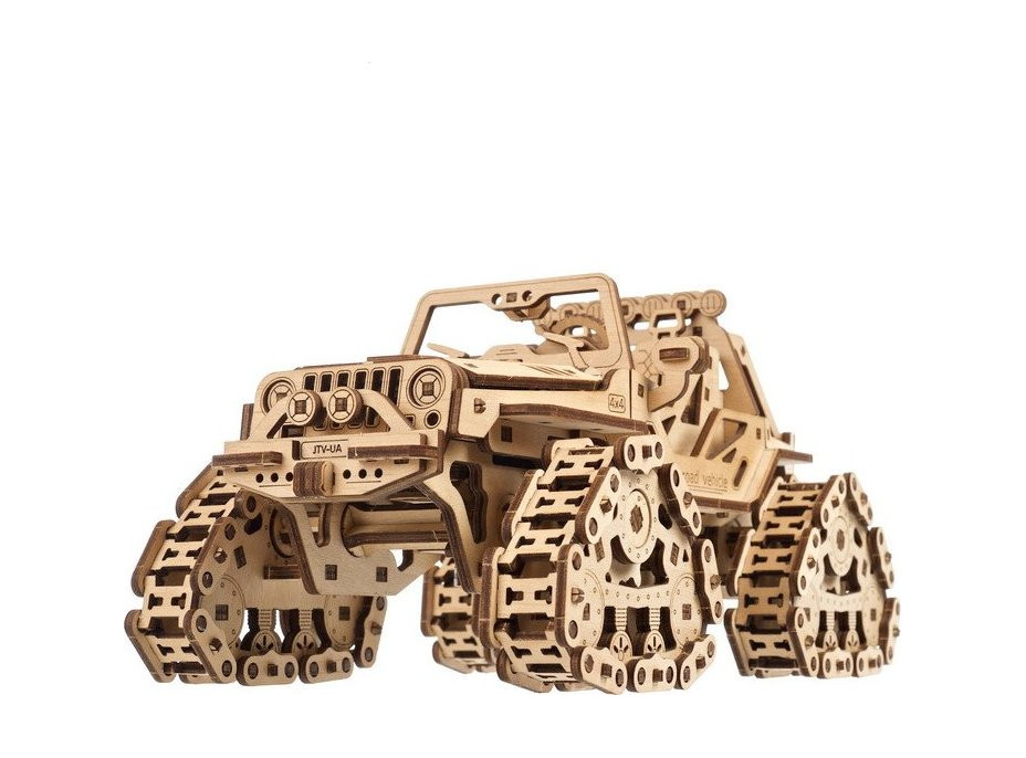 Ugears 3D dřevěné mechanické puzzle Pásové terénní vozidlo