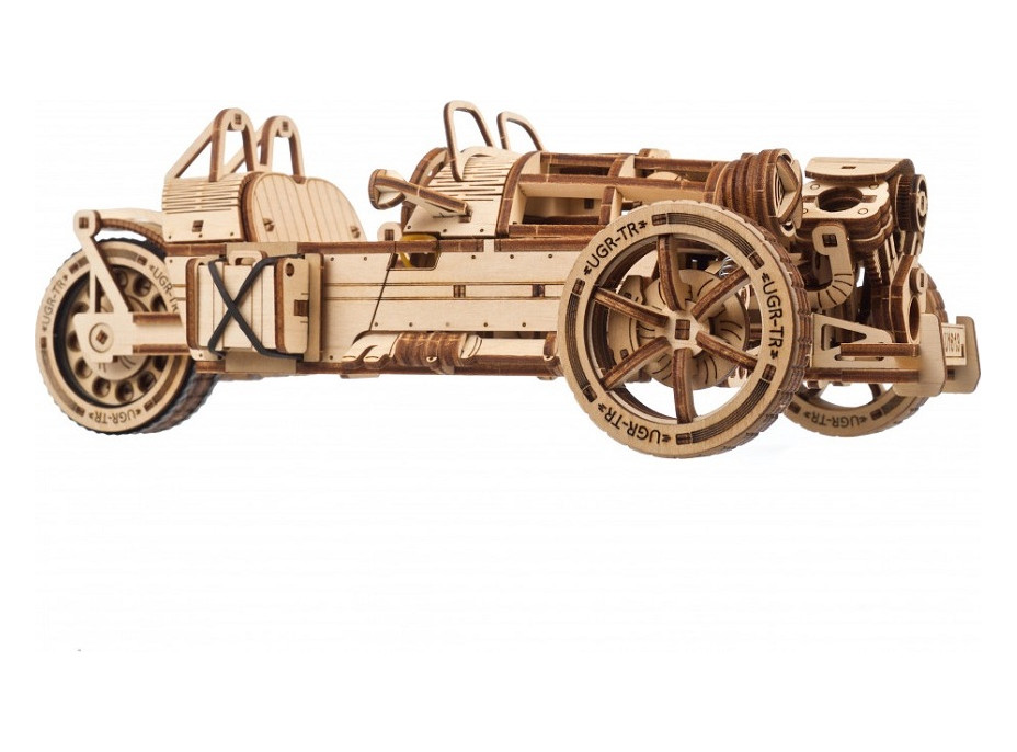 Ugears 3D dřevěné mechanické puzzle Tříkolka UGR-S