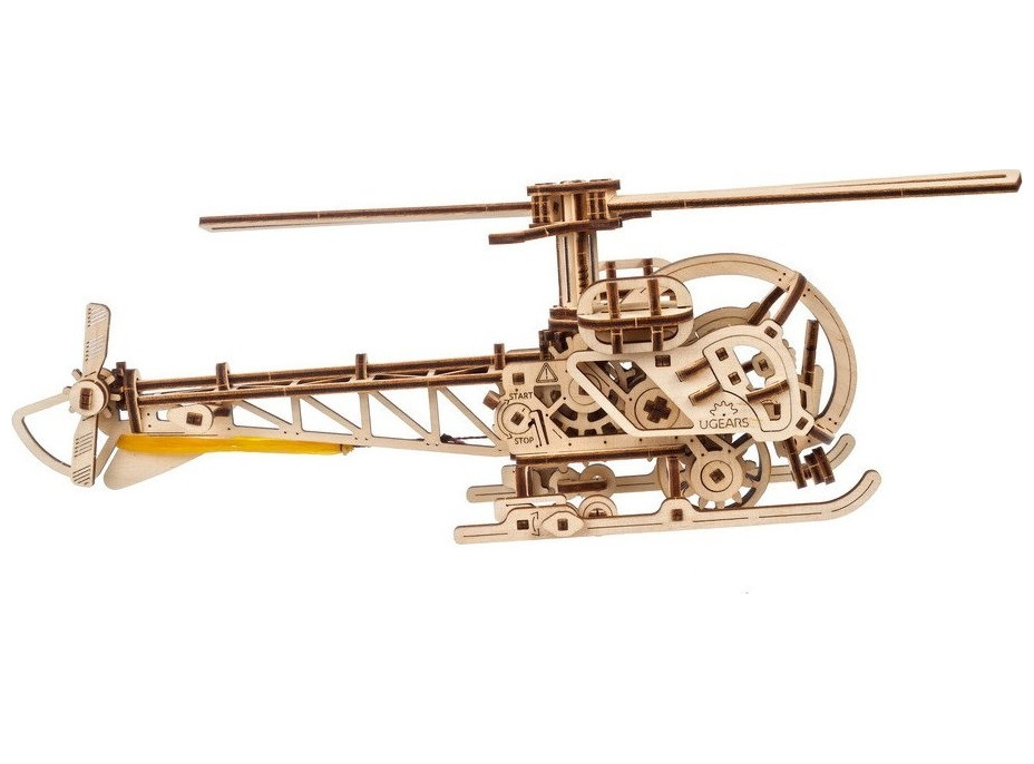 Ugears 3D Dřevěné mechanické puzzle MINI Helicopter