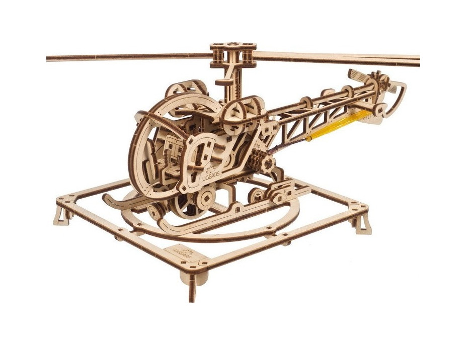 Ugears 3D Dřevěné mechanické puzzle MINI Helicopter