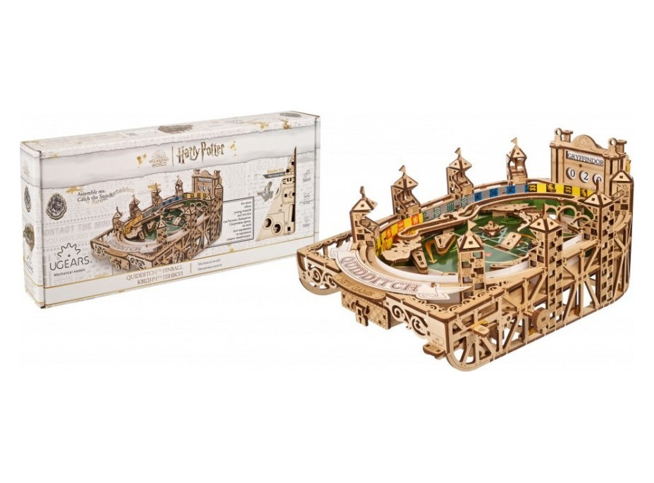 Ugears 3D dřevěné mechanické puzzle Harry Potter - Quidditch Pinball