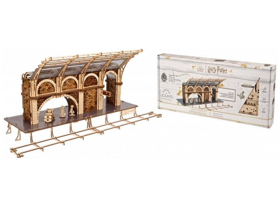 Ugears 3D dřevěné mechanické puzzle Harry Potter - vlakové nástupiště