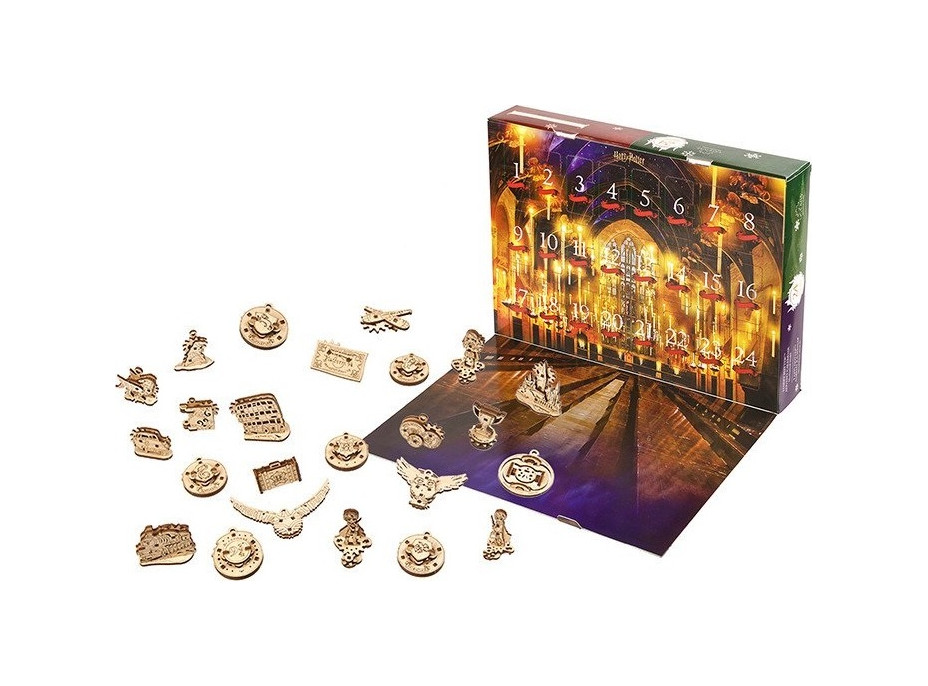 Ugears 3D dřevěné mechanické puzzle Harry Potter - Adventní kalendář