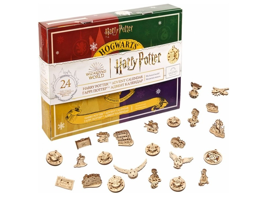 Ugears 3D dřevěné mechanické puzzle Harry Potter - Adventní kalendář