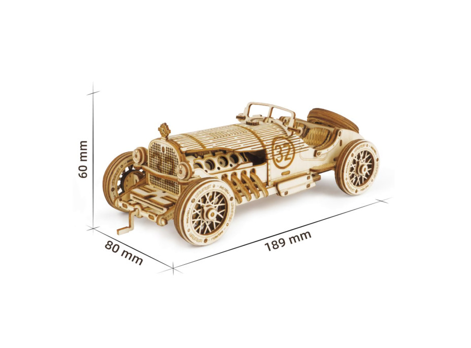 RoboTime dřevěné 3D puzzle Závodní auto