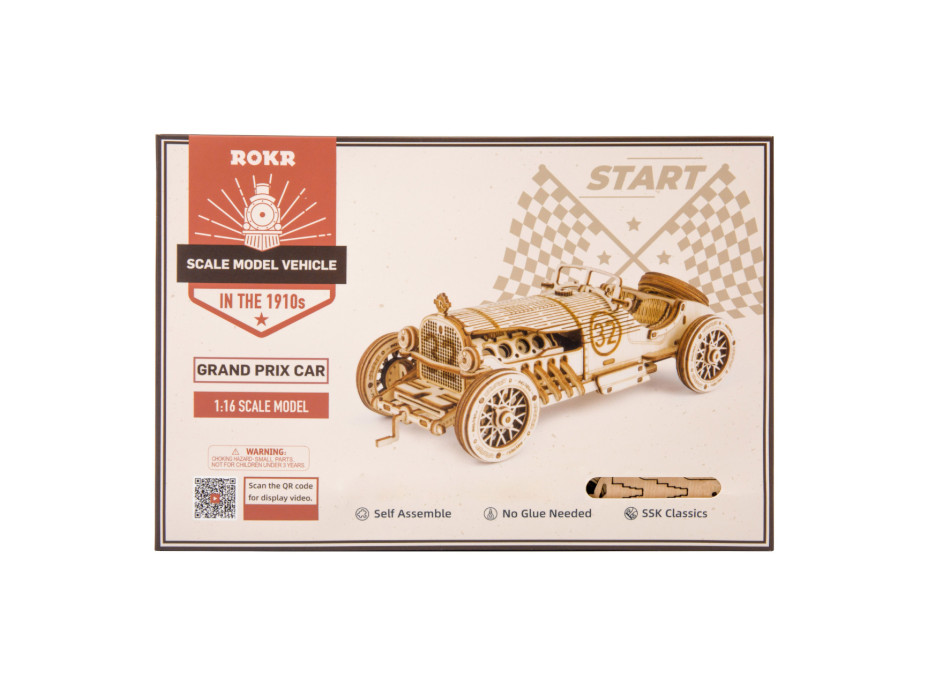 RoboTime dřevěné 3D puzzle Závodní auto