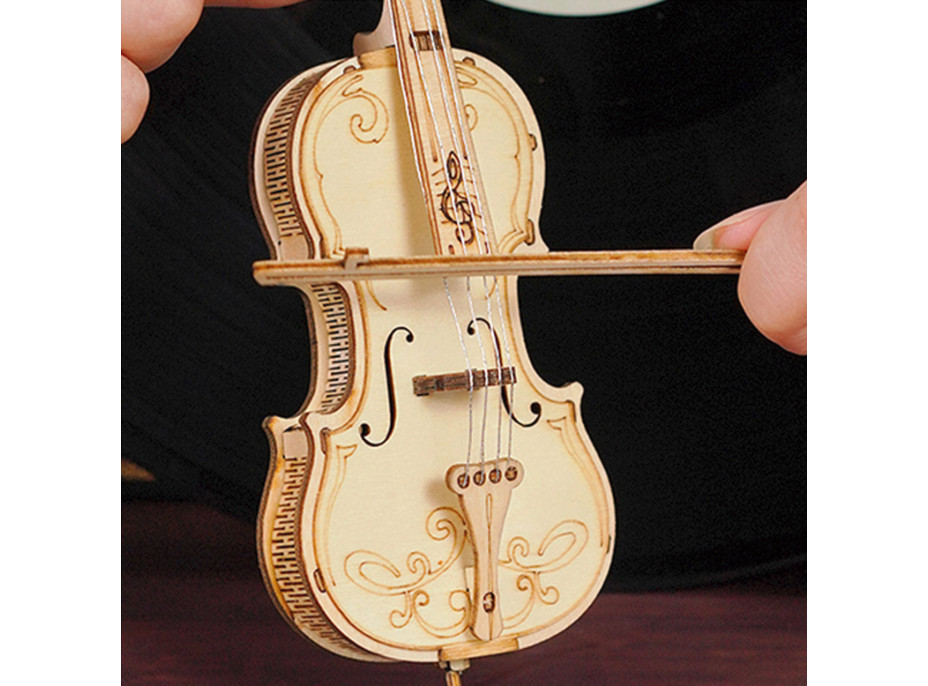 RoboTime dřevěné 3D puzzle Violoncello