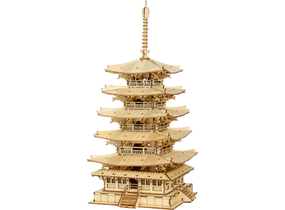 RoboTime dřevěné 3D puzzle Pětipatrová pagoda