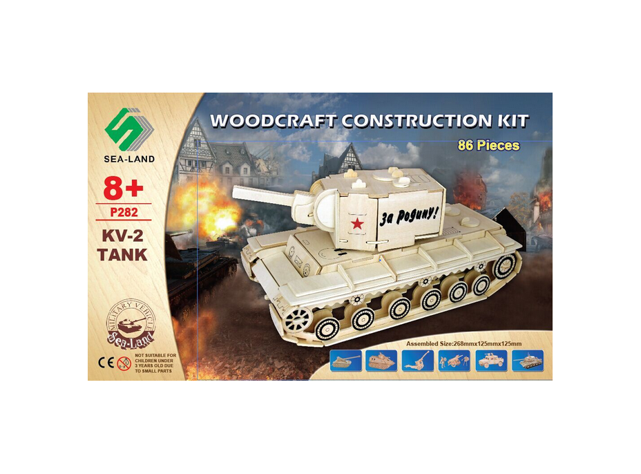 Woodcraft Dřevěné 3D puzzle tank KV 2