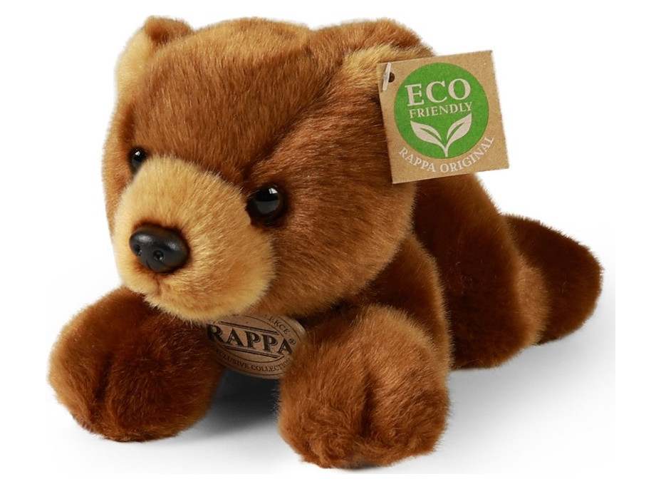 Rappa Plyšový medvěd hnědý ležící 20 cm ECO-FRIENDLY