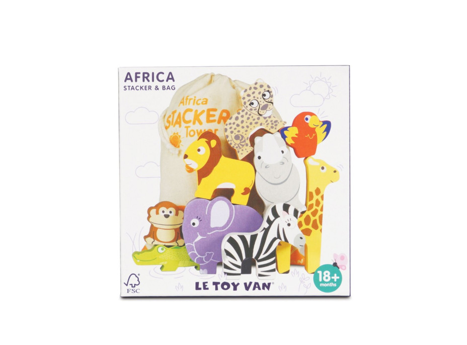 Le Toy Van Petilou Skládací věž Afrika 9 ks