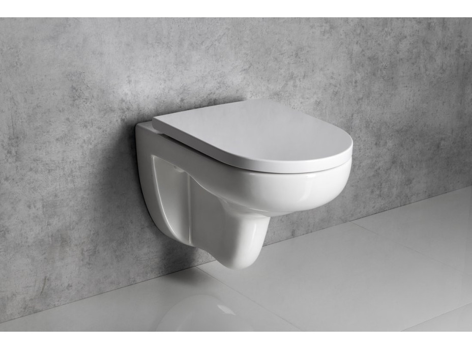 Bruckner HEIKE závěsná WC mísa, Vortex Rimless, 36x53cm, bílá 201.423.4