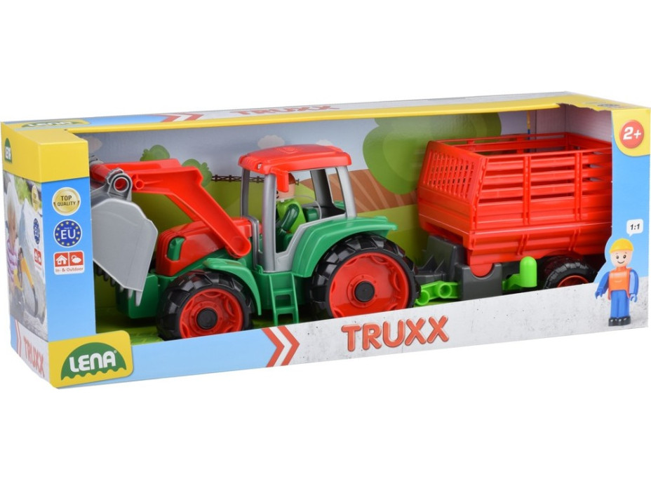 Lena Truxx Traktor s vlekem na seno, ozdobný karton