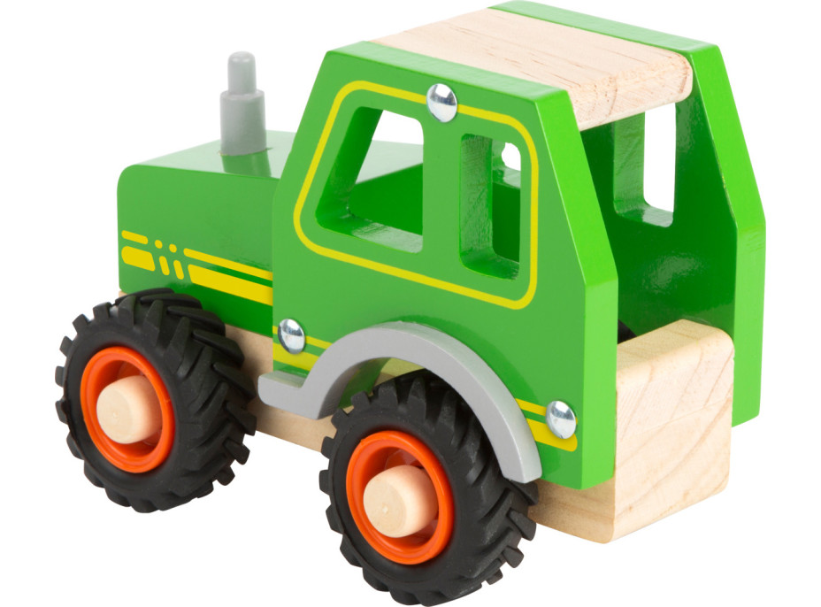 small foot Dřevěný traktor zelený