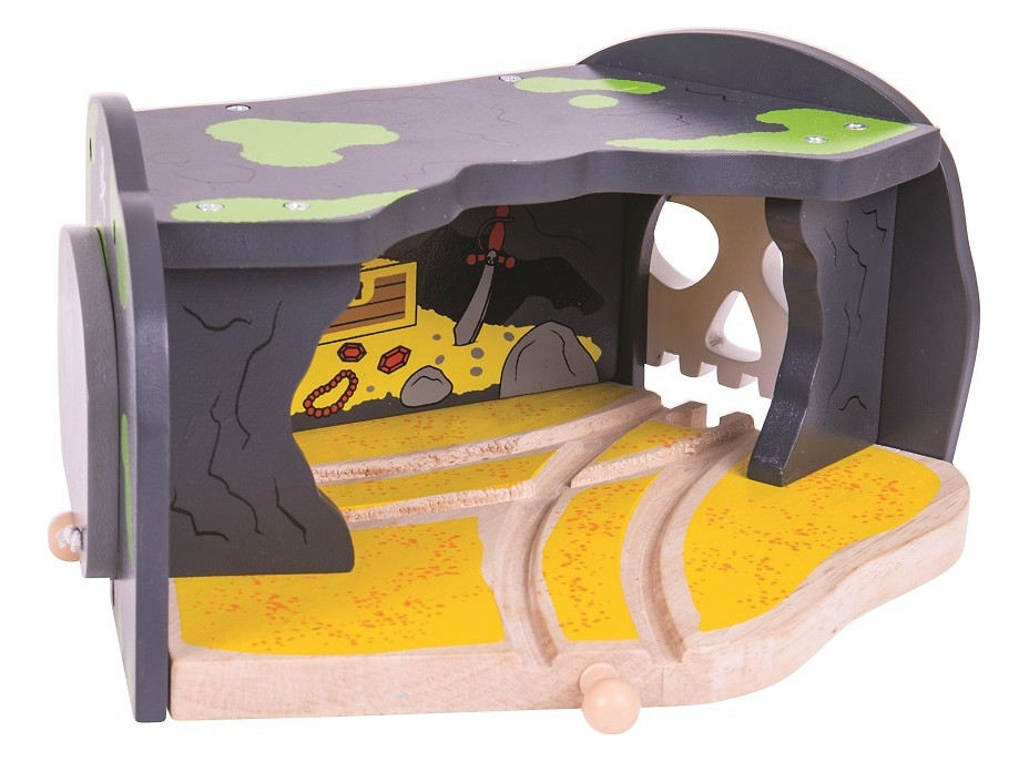 Bigjigs Rail Tunel s výhybkou jeskyně lebka