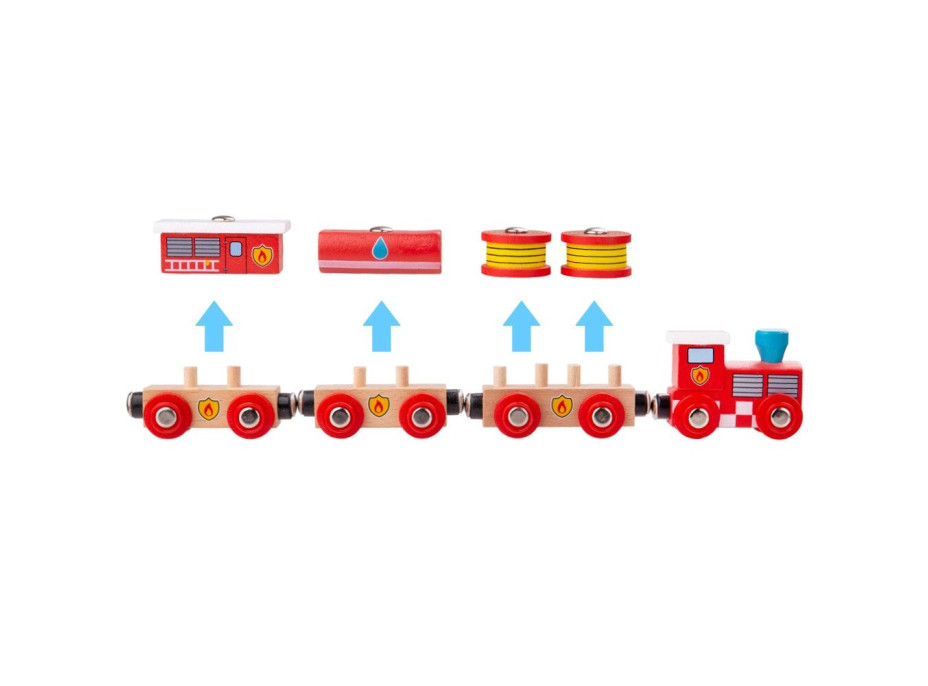 Bigjigs Rail Hasičský vlak + 3 koleje