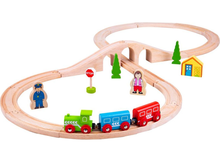 Bigjigs Rail dřevěná vláčkodráha osmička - poškozený obal