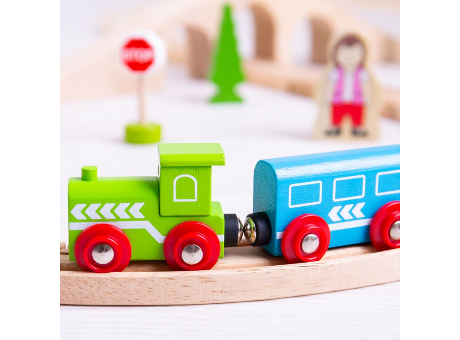 Bigjigs Rail dřevěná vláčkodráha osmička - poškozený obal