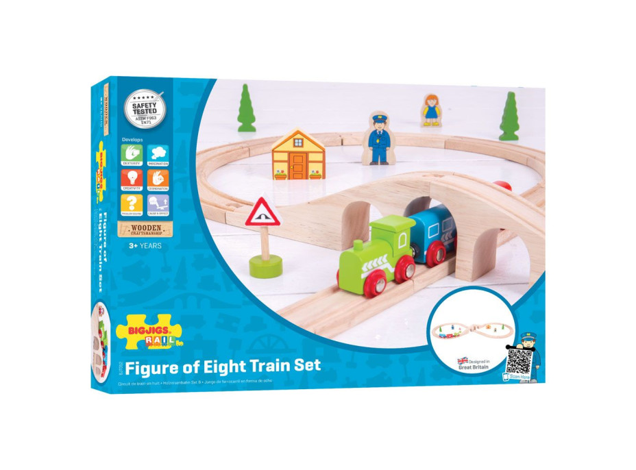 Bigjigs Rail dřevěná vláčkodráha osmička - poškozený obal