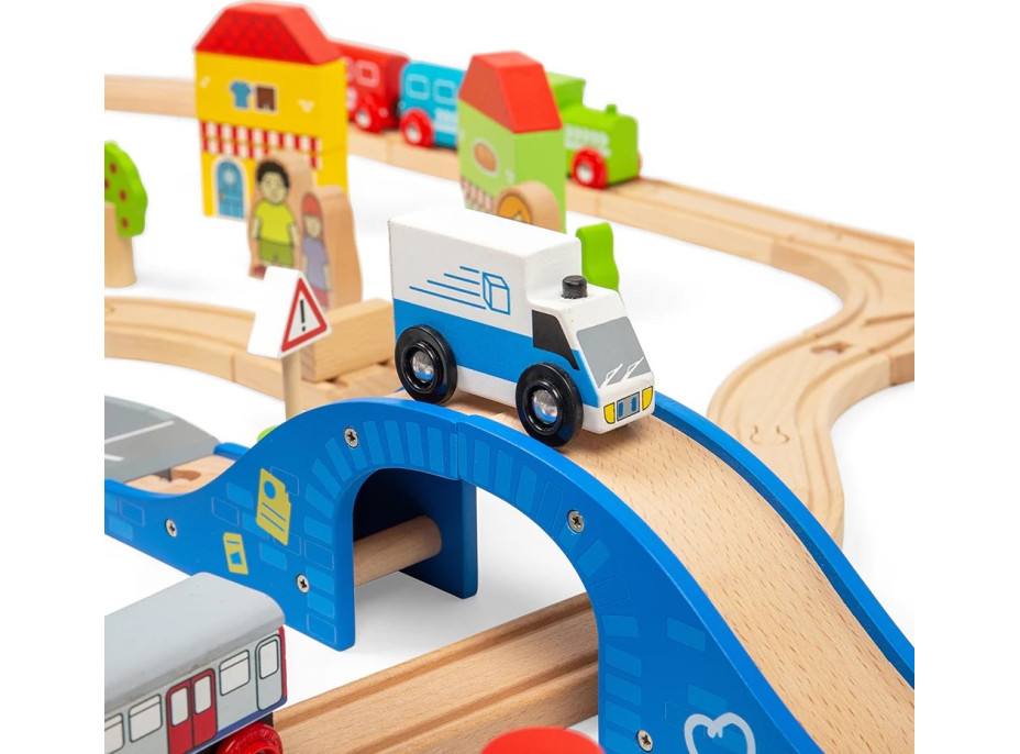 Bigjigs Rail Vláčkodráha a autodráha