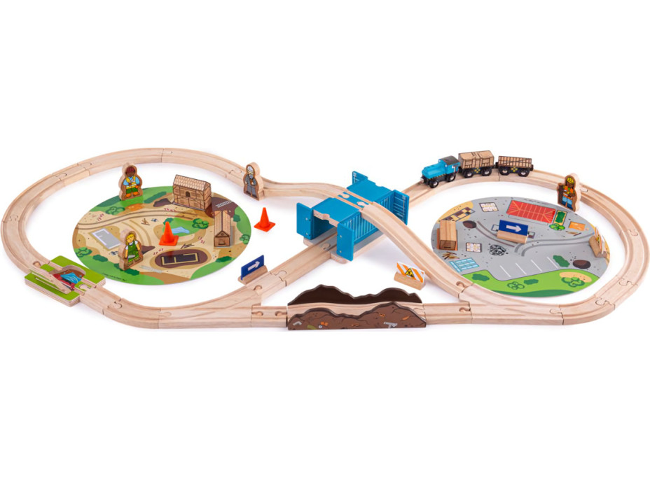 Bigjigs Rail Vláčkodráha Stavba 50 dílů