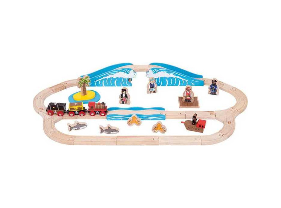 Bigjigs Rail Dřevěná vláčkodráha piráti