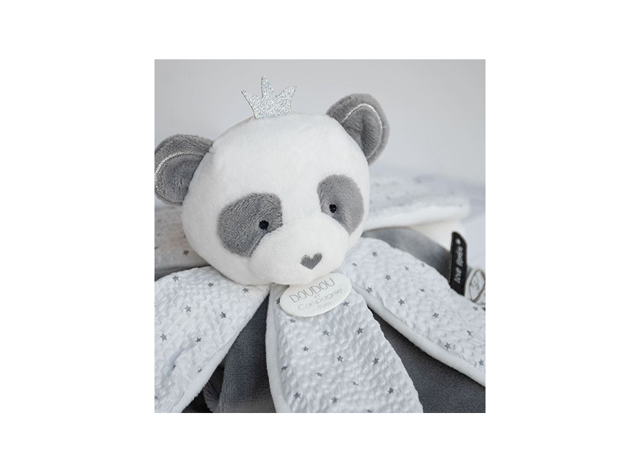 Doudou Dárková sada - plyšový muchláček panda 26 cm