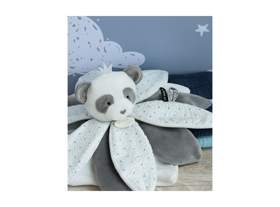 Doudou Dárková sada - plyšový muchláček panda 26 cm