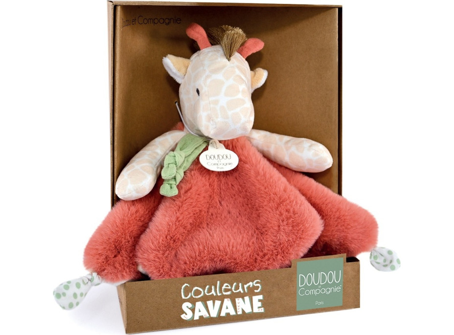 Doudou Plyšový muchláček žirafa Couleurs Savane 25 cm