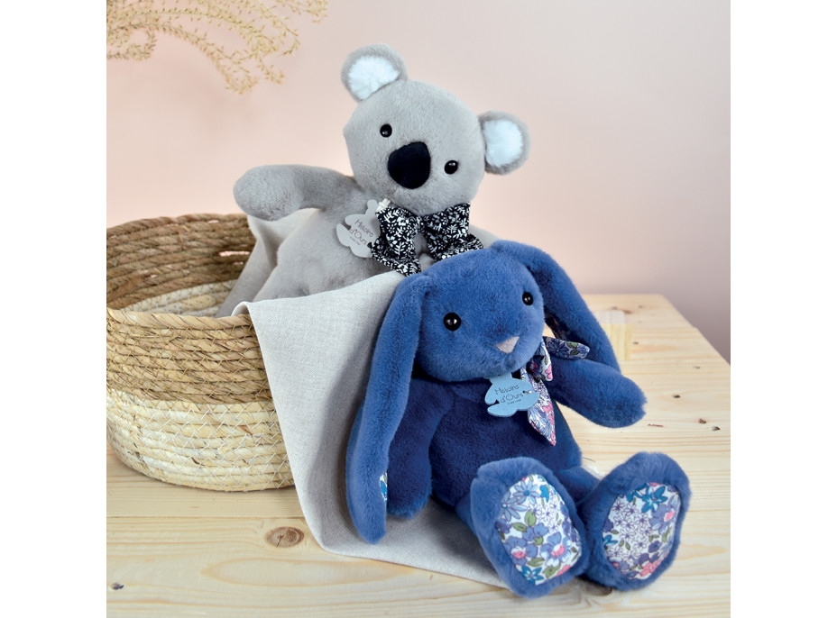 Doudou Histoire d´Ours Plyšový kamarád modrý králíček 25 cm