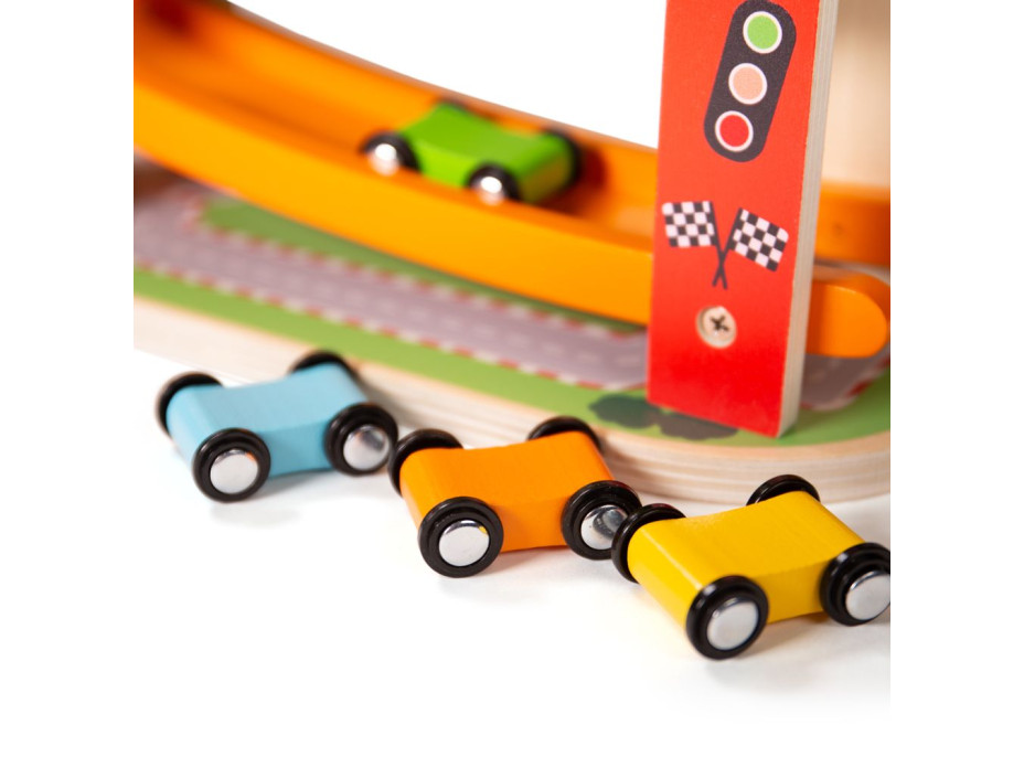 Bigjigs Toys Dřevěná automobilová závodní dráha