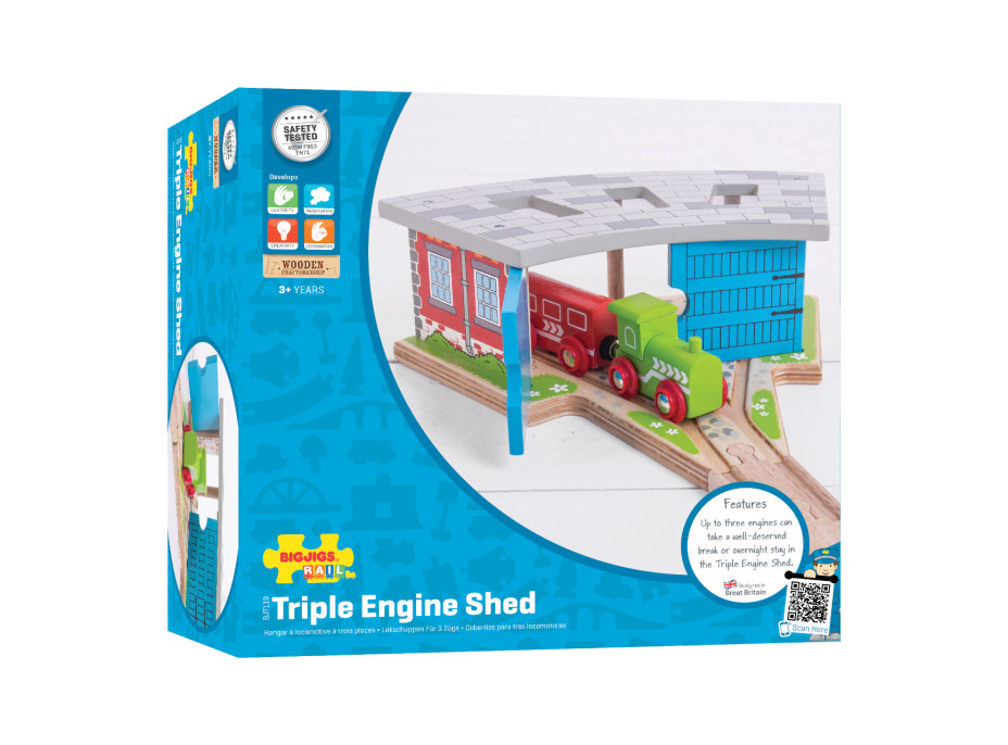 Bigjigs Rail Trojité depo s vraty - poškozený obal