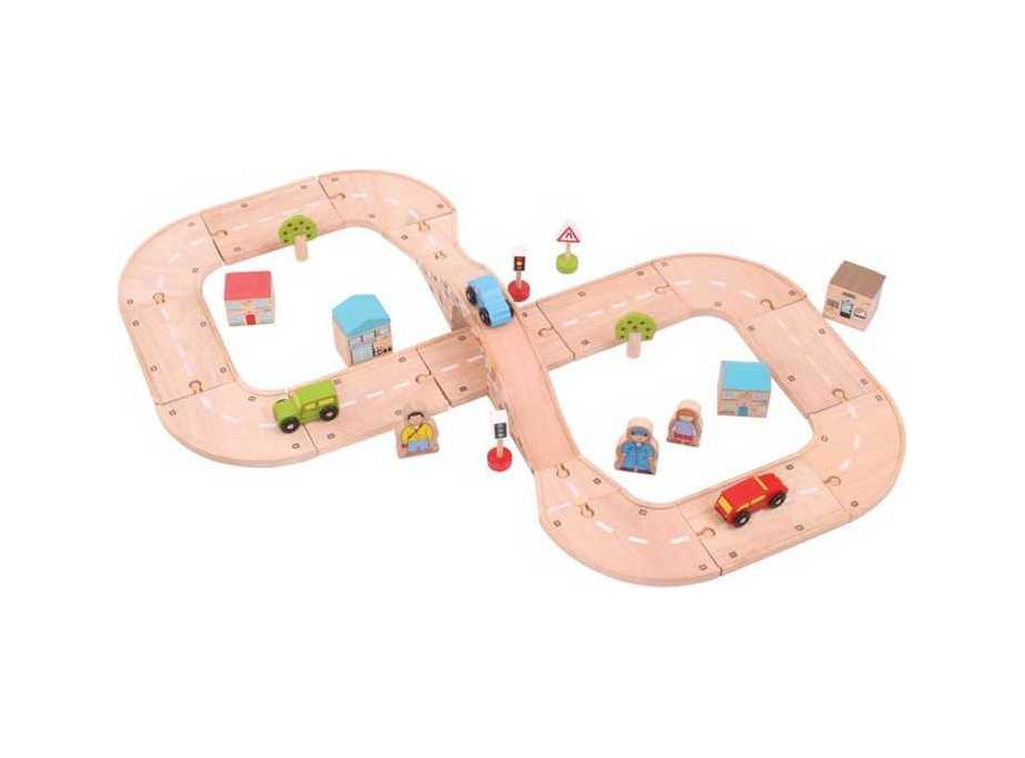 Bigjigs Rail Dřevěná autodráha osmička