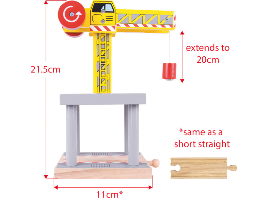 Bigjigs Rail Velký jeřáb žlutý