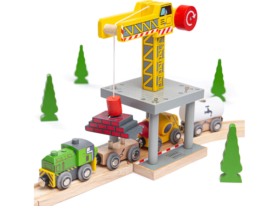 Bigjigs Rail Velký jeřáb žlutý