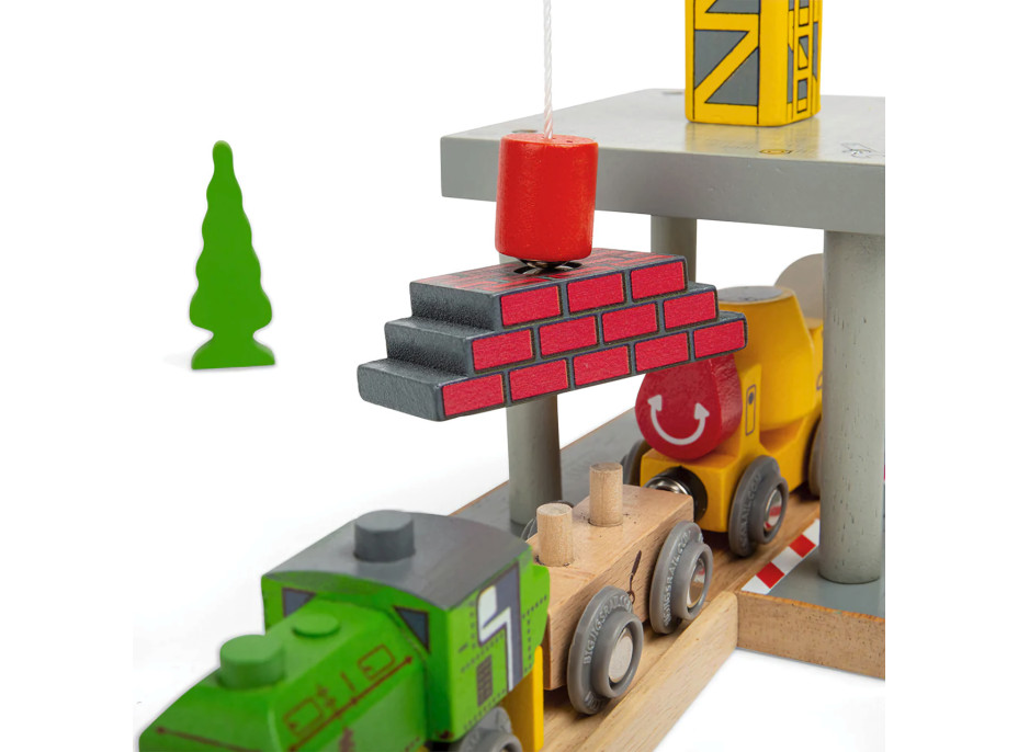 Bigjigs Rail Velký jeřáb žlutý