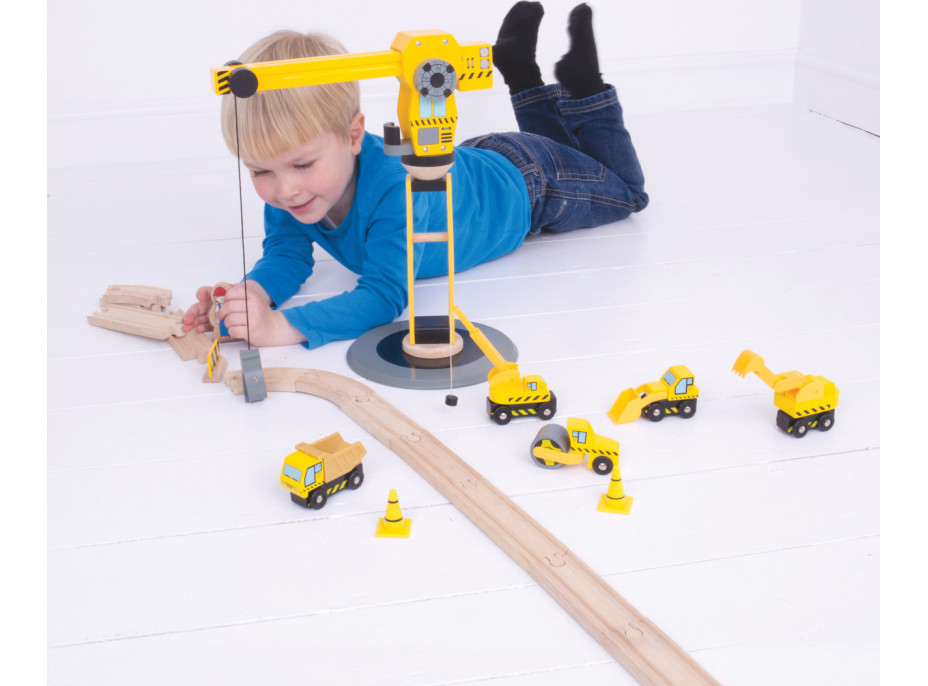 Bigjigs Rail Jeřáb a stavební stroje