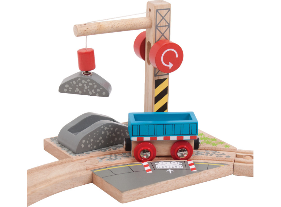 Bigjigs Rail Jeřáb se štěrkem