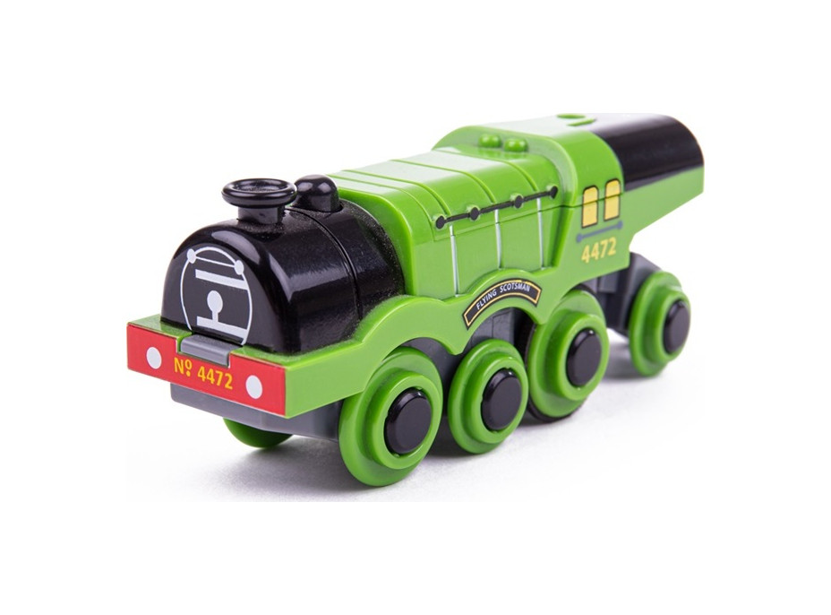 Bigjigs Rail Elektrická lokomotiva Flying Scotsman zelená