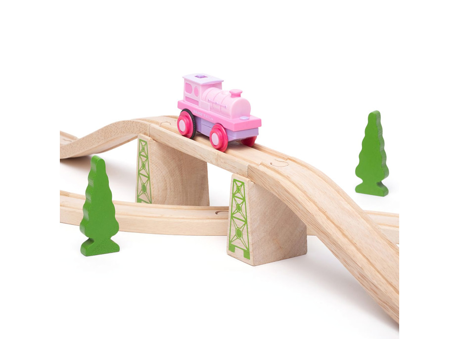 Bigjigs Rail Elektrická lokomotiva Silná růžovka