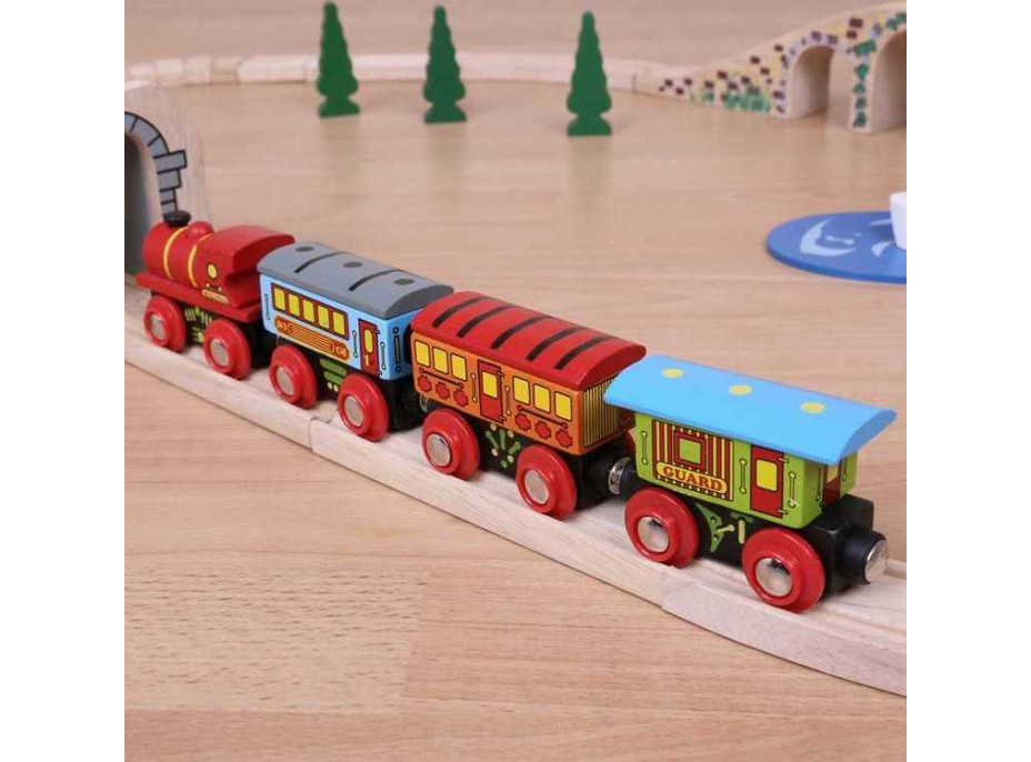 Bigjigs Rail Osobní vlak + 2 koleje