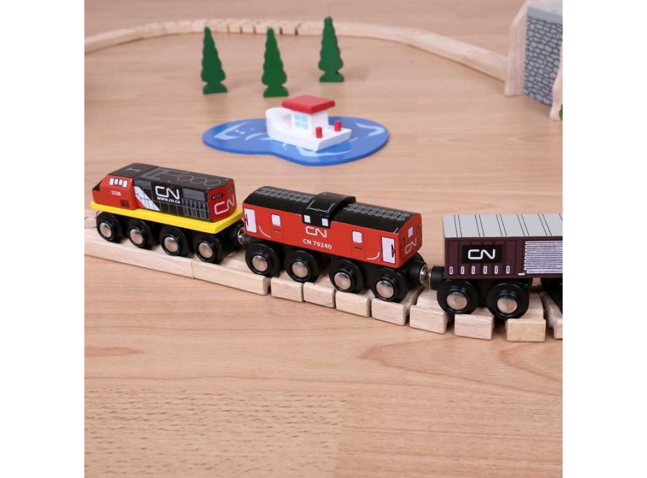 Bigjigs Rail CN nákladní vlak + koleje