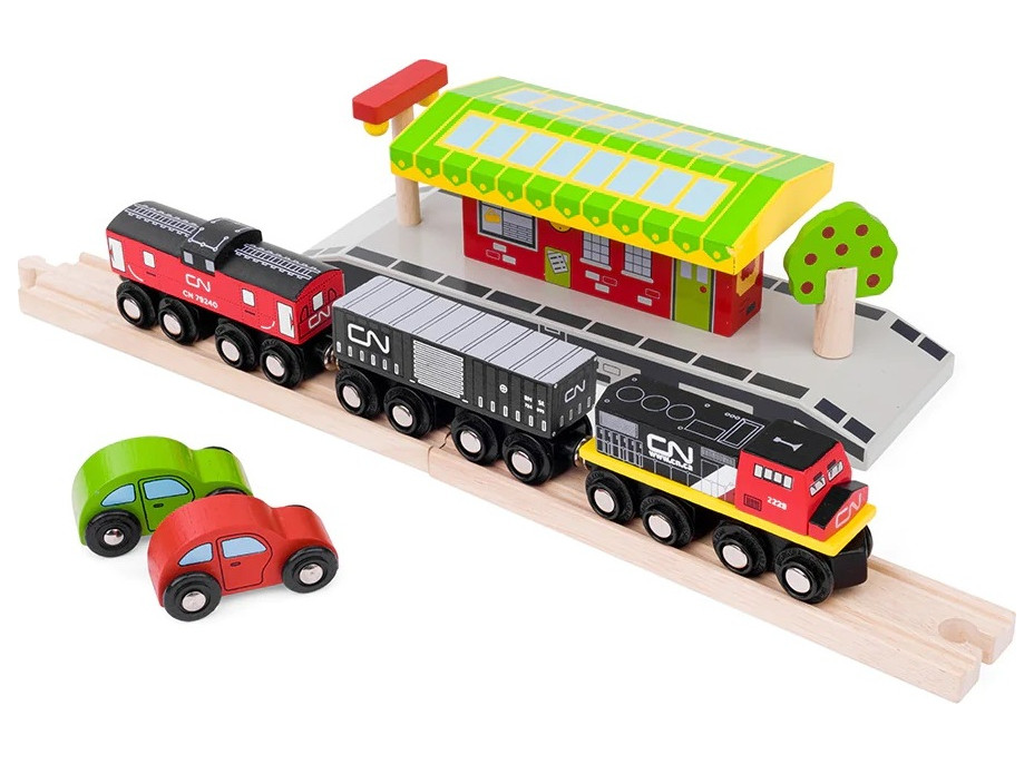 Bigjigs Rail CN nákladní vlak + koleje