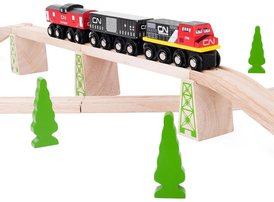 Bigjigs Rail CN nákladní vlak + koleje