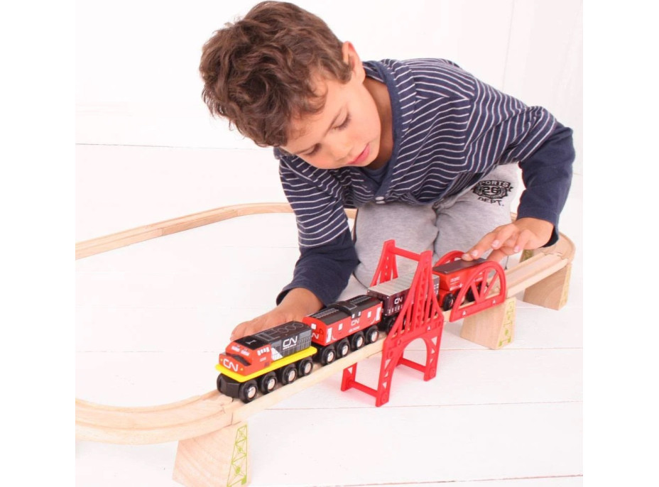 Bigjigs Rail CN nákladní vlak + koleje