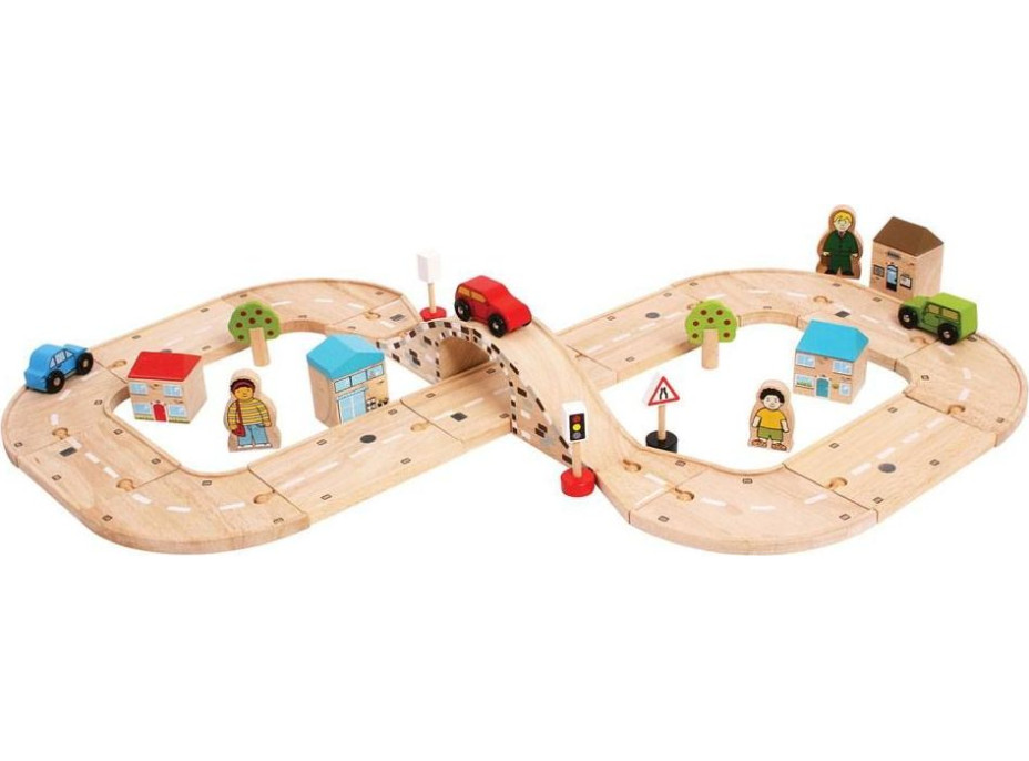 Bigjigs Rail Dřevěná autodráha osmička