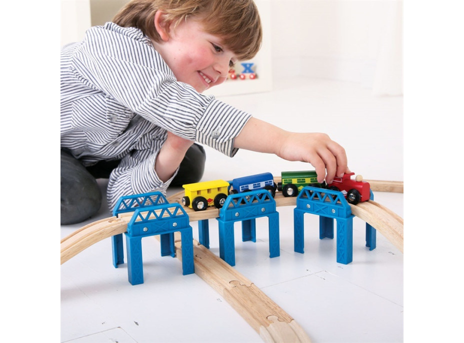 Bigjigs Rail Dřevěné koleje set mostní konstrukce